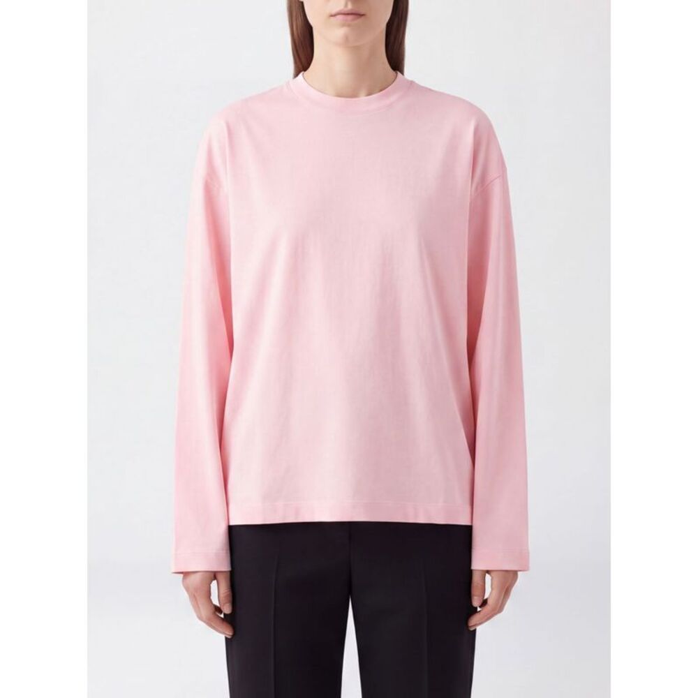 Jil Sander Women Jil Sander Long-Sleeved Cotton Crewneck T-Shirt